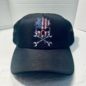 Black Skull Graphic Trucker Hat